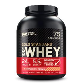 Optimum Nutrition 100% Whey Gold Standard Strawberry Banana<span class="format-sus"><b>Format :</b>2.27kg</span>