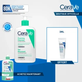 CERAVE GEL MOUSSANT NETTOYANT 473 ML + CADEAU OFFERT<span class="format-sus"><b>Format :</b>473 ml</span>
