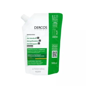 DERCOS SHAMPOING ANTI-PELLICULAIRE CHEVEUX SECS RECHARGE 500 ML