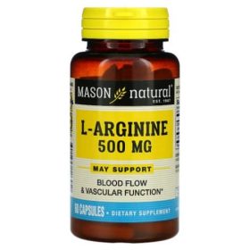 Mason Natural L-Arginine 500 mg<span class="format-sus"><b>Format :</b>60 capsules</span>
