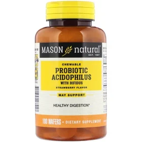 Mason Natural Probiotic Acidophilus with Bifidus<span class="format-sus"><b>Format :</b>100 comprimés à croquer</span>