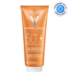 VICHY CAPITAL SOLEIL SPF50+ LAIT PROTECTEUR HYDRATANT INVISIBLE 300ML <span class="format-sus"><b>Format :</b> 300 ml</span>