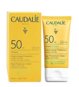 CAUDALIE VINOSUN PROTECT SPF 50+ Crème Très Haute Protection Invisible Anti-Rides 50ml