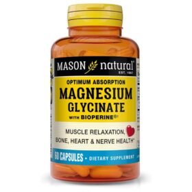 MASON NATURAL OPTIMUM ABSORPTION MAGNESIUM GLYCINATE WITHE BIOPERINE 60 CAPSULES<span class="format-sus"><b>Format :</b>60 capsules</span>
